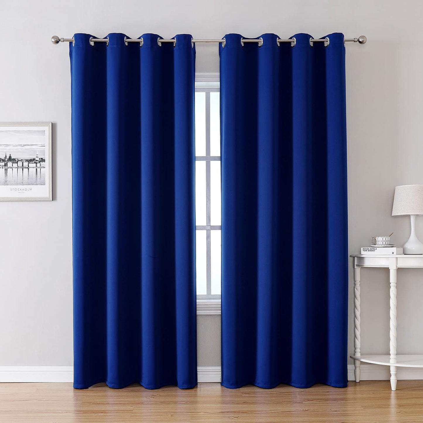 ChrisDowa Grommet Blackout Curtains for Bedroom and Living Room - 2 Panels Set Thermal Insulated Room Darkening Curtains (Dark Grey, 42 x 63 Inch)