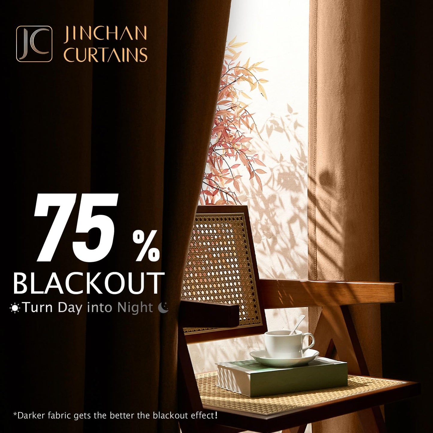 jinchan 70% Blackout Linen Textured Curtain for Living Room Darkening 84 Inch Long Bedroom Curtain Thermal Insulated Curtain Greyish Beige Curtain Grommet Top Window Curtain 1 Panel