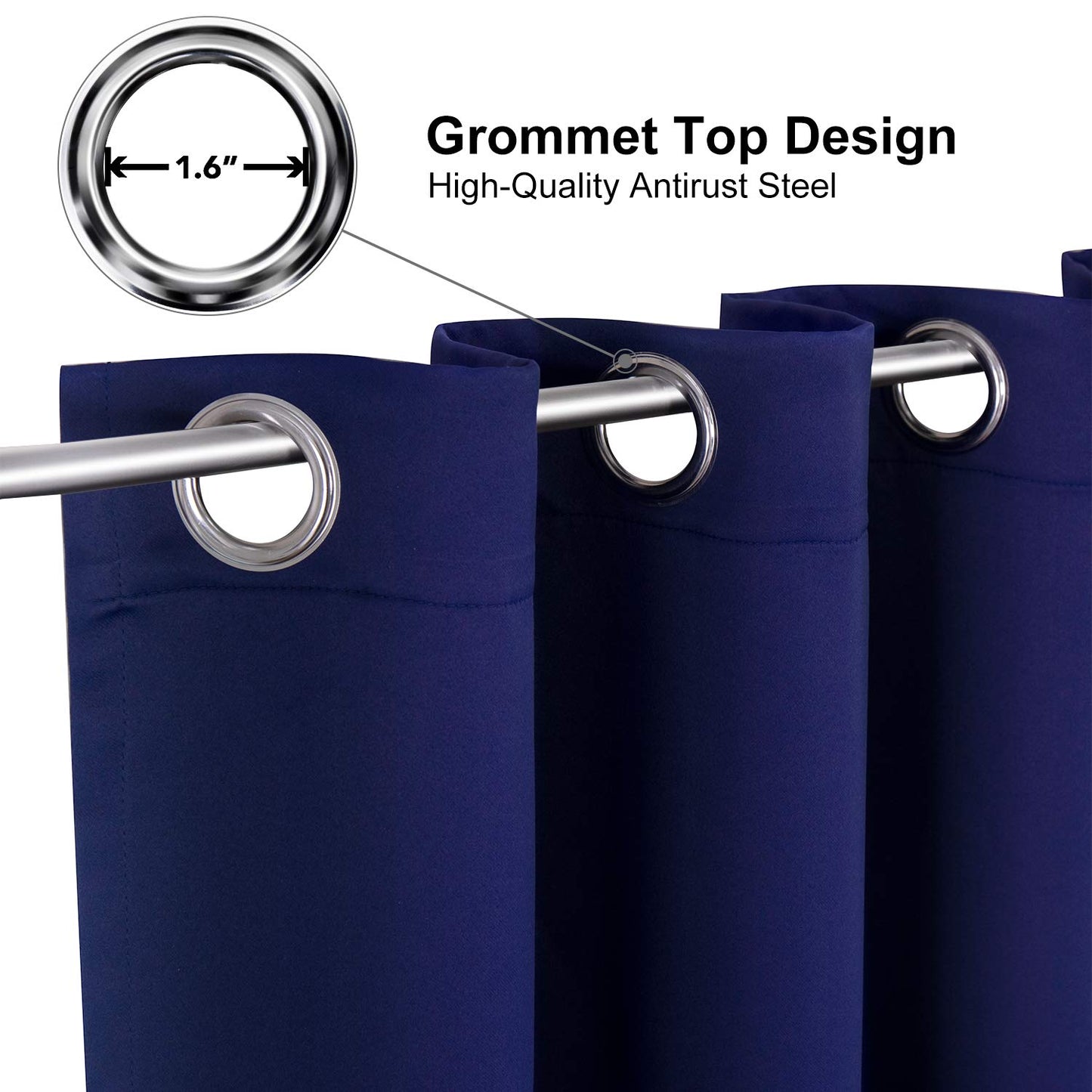 ChrisDowa Grommet Blackout Curtains for Bedroom and Living Room - 2 Panels Set Thermal Insulated Room Darkening Curtains (Dark Grey, 42 x 63 Inch)