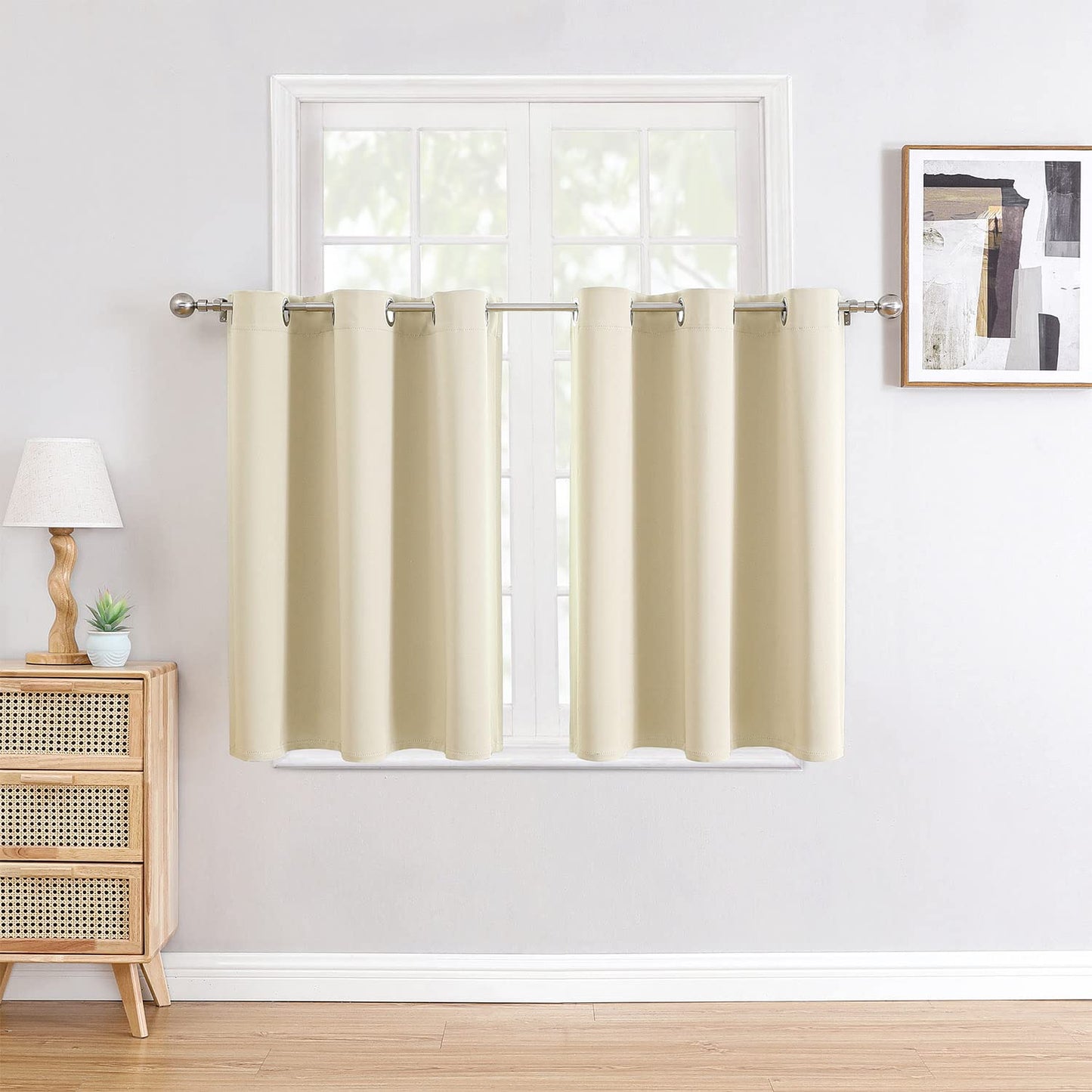 ChrisDowa Grommet Blackout Curtains for Bedroom and Living Room - 2 Panels Set Thermal Insulated Room Darkening Curtains (Dark Grey, 42 x 63 Inch)