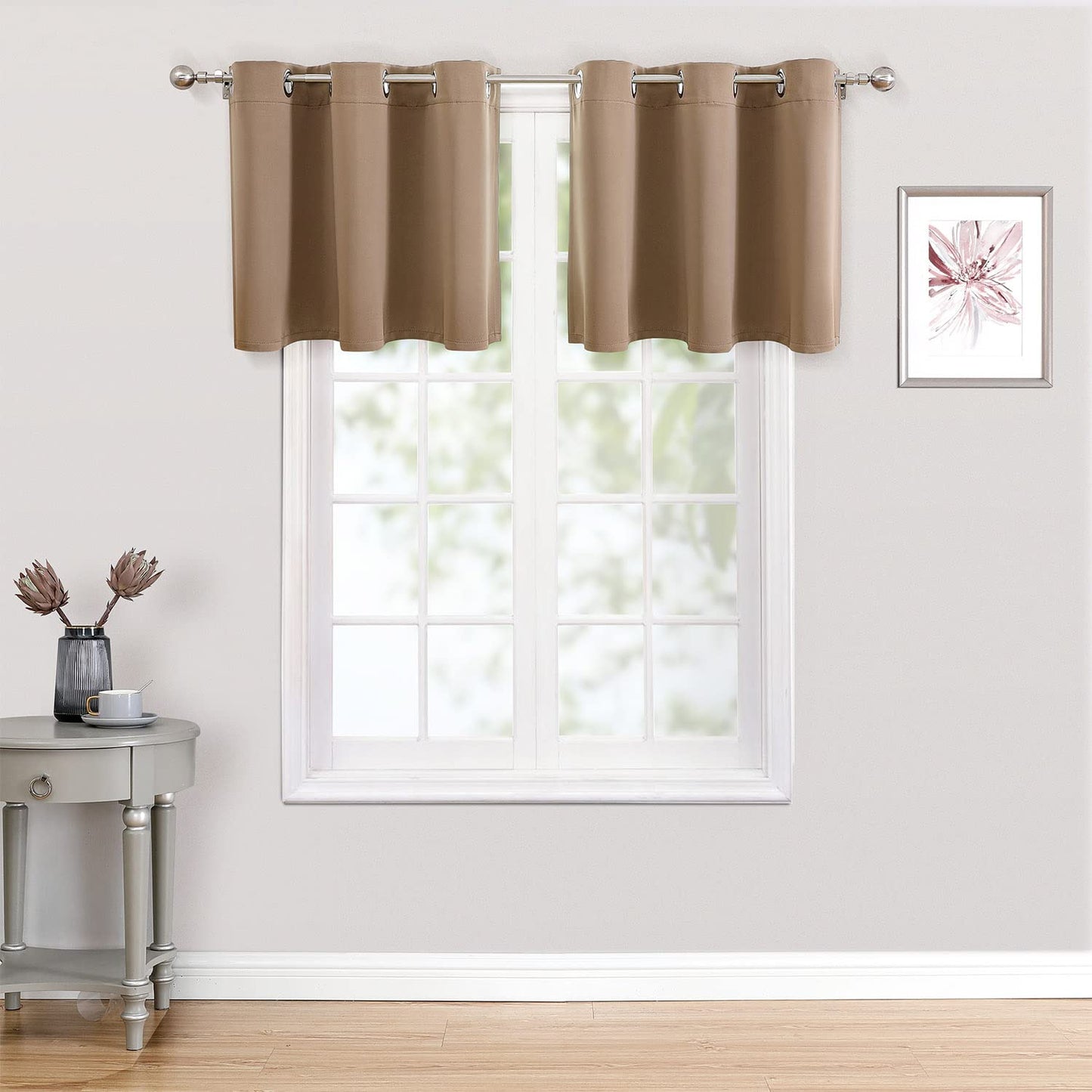 ChrisDowa Grommet Blackout Curtains for Bedroom and Living Room - 2 Panels Set Thermal Insulated Room Darkening Curtains (Dark Grey, 42 x 63 Inch)