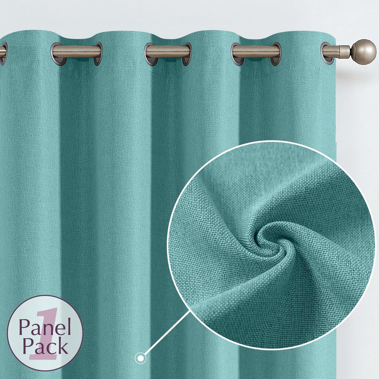 jinchan 70% Blackout Linen Textured Curtain for Living Room Darkening 84 Inch Long Bedroom Curtain Thermal Insulated Curtain Greyish Beige Curtain Grommet Top Window Curtain 1 Panel