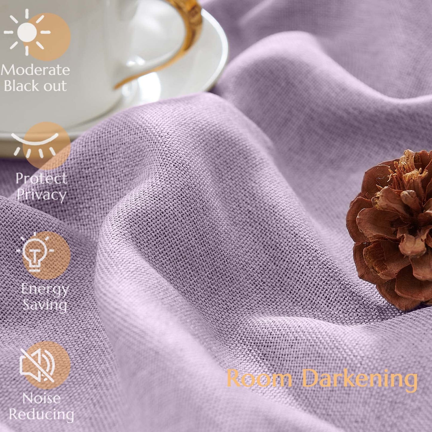 jinchan 70% Blackout Linen Textured Curtain for Living Room Darkening 84 Inch Long Bedroom Curtain Thermal Insulated Curtain Greyish Beige Curtain Grommet Top Window Curtain 1 Panel