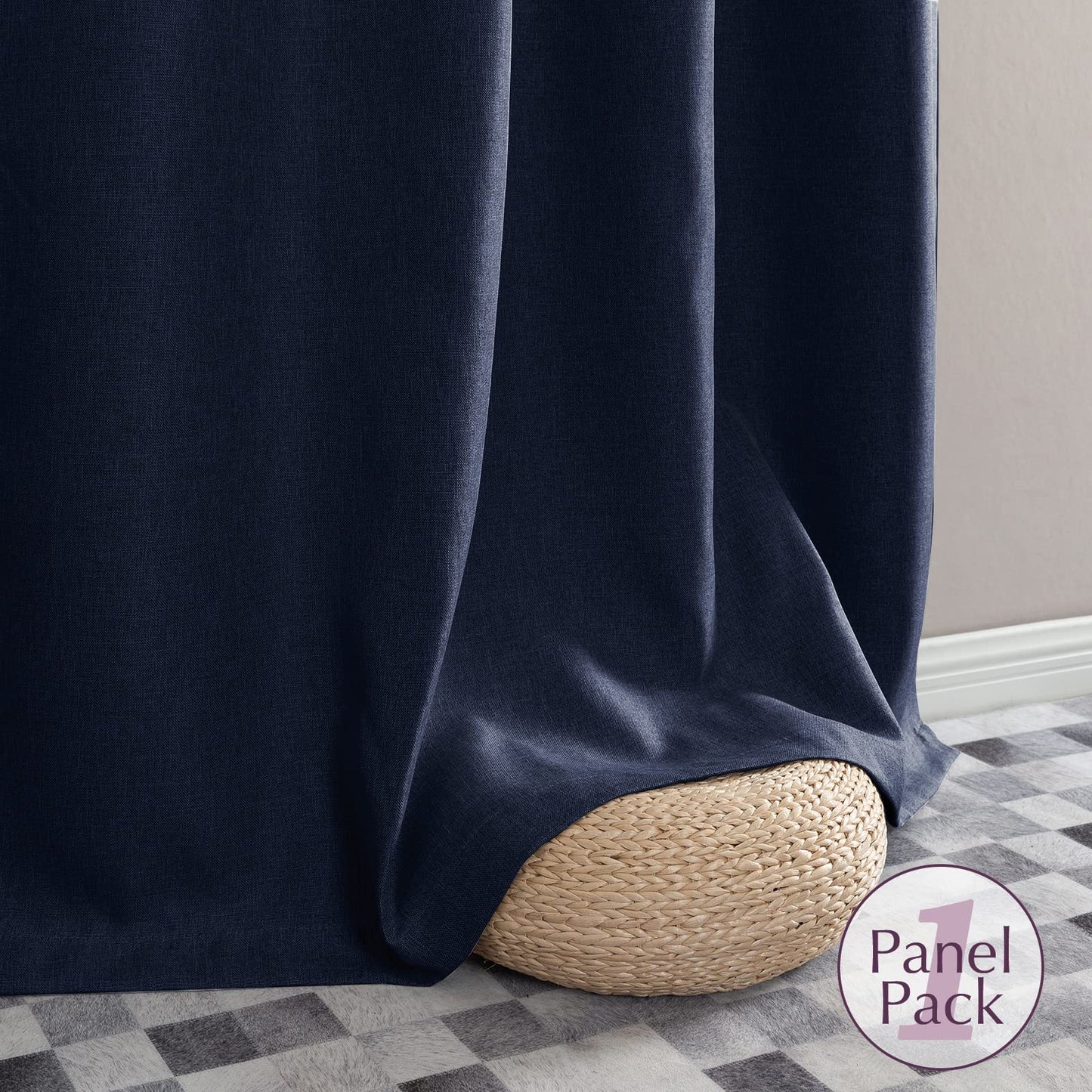 jinchan 70% Blackout Linen Textured Curtain for Living Room Darkening 84 Inch Long Bedroom Curtain Thermal Insulated Curtain Greyish Beige Curtain Grommet Top Window Curtain 1 Panel