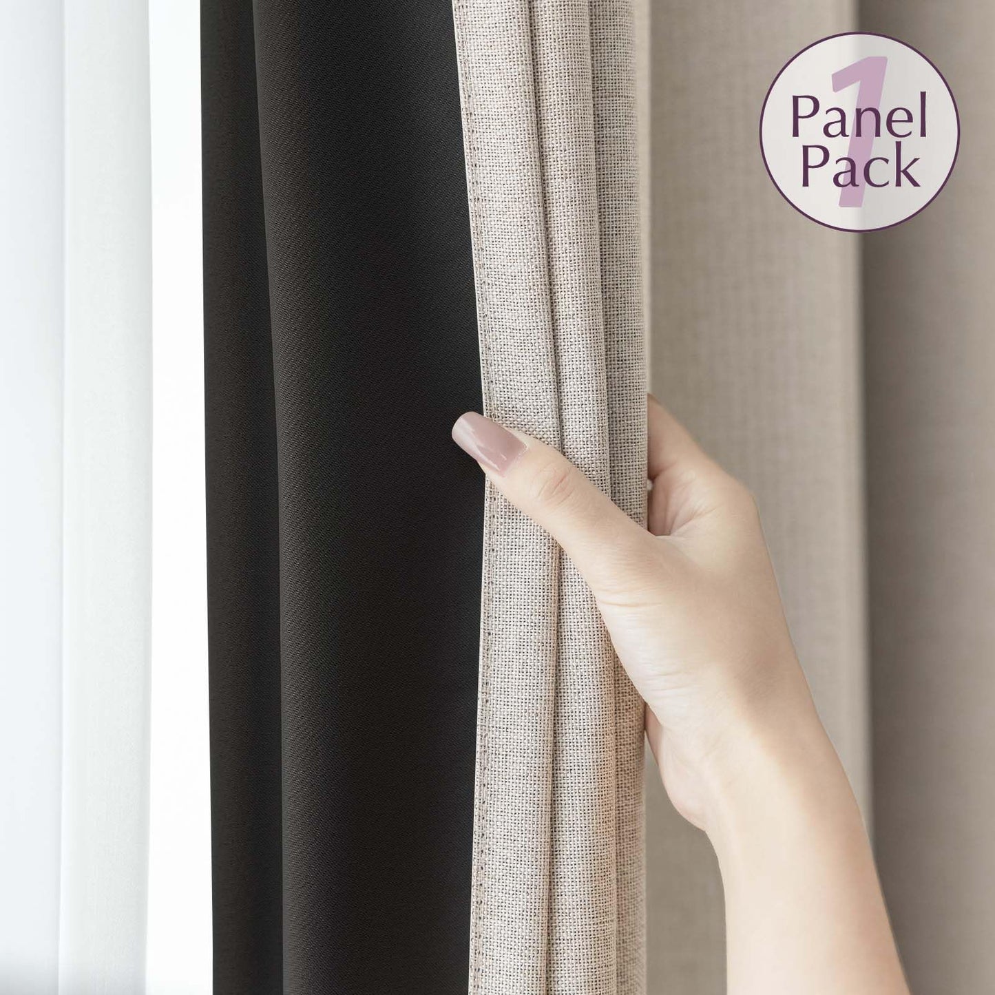 jinchan 70% Blackout Linen Textured Curtain for Living Room Darkening 84 Inch Long Bedroom Curtain Thermal Insulated Curtain Greyish Beige Curtain Grommet Top Window Curtain 1 Panel