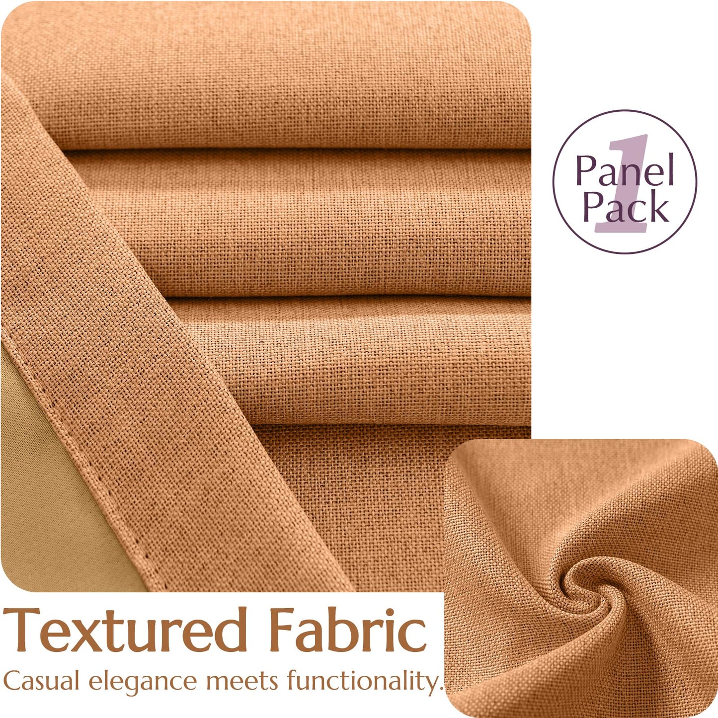 jinchan 70% Blackout Linen Textured Curtain for Living Room Darkening 84 Inch Long Bedroom Curtain Thermal Insulated Curtain Greyish Beige Curtain Grommet Top Window Curtain 1 Panel