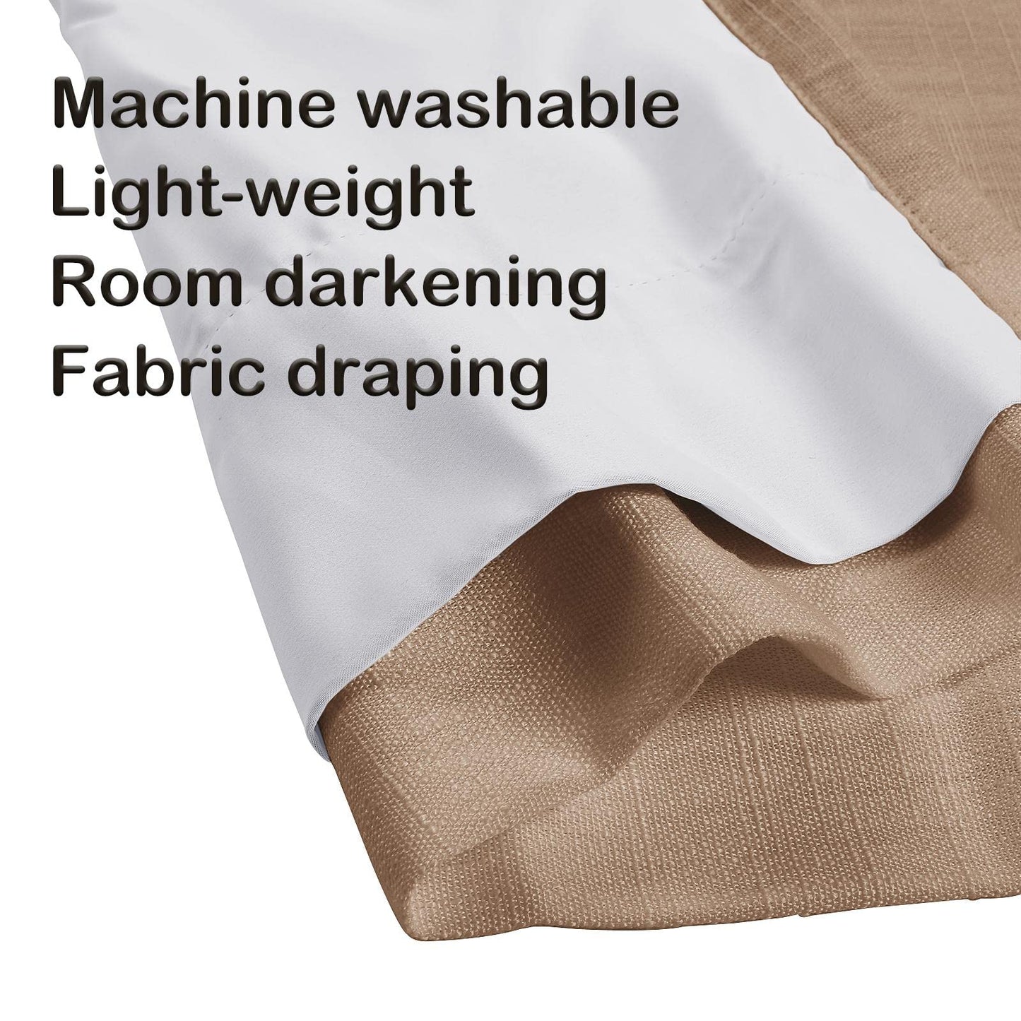 Drapifytex Pinch Pleat Polyester Faux Linen Curtain, 100 Inches Wide by 102 Inches Long, Beige Texture Curtains for Living Room and Bedroom (1 Panel)