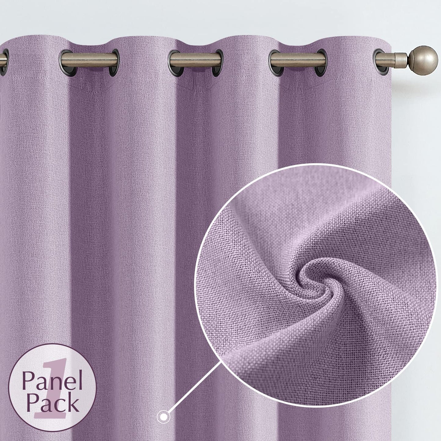 jinchan 70% Blackout Linen Textured Curtain for Living Room Darkening 84 Inch Long Bedroom Curtain Thermal Insulated Curtain Greyish Beige Curtain Grommet Top Window Curtain 1 Panel