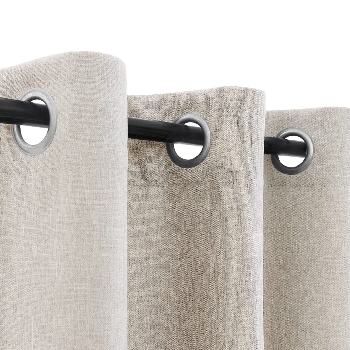 jinchan 70% Blackout Linen Textured Curtain for Living Room Darkening 84 Inch Long Bedroom Curtain Thermal Insulated Curtain Greyish Beige Curtain Grommet Top Window Curtain 1 Panel