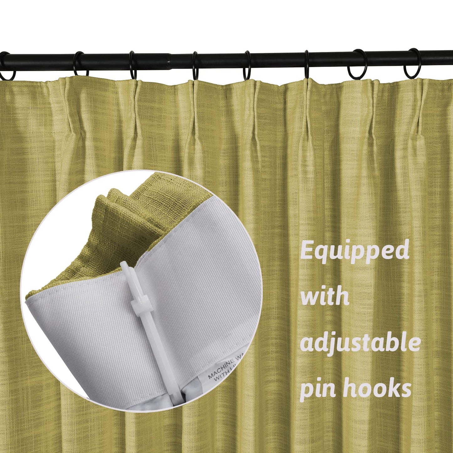 Drapifytex Pinch Pleat Polyester Faux Linen Curtain, 100 Inches Wide by 102 Inches Long, Beige Texture Curtains for Living Room and Bedroom (1 Panel)
