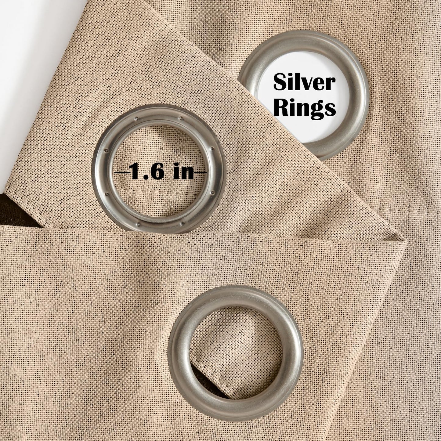 jinchan 70% Blackout Linen Textured Curtain for Living Room Darkening 84 Inch Long Bedroom Curtain Thermal Insulated Curtain Greyish Beige Curtain Grommet Top Window Curtain 1 Panel