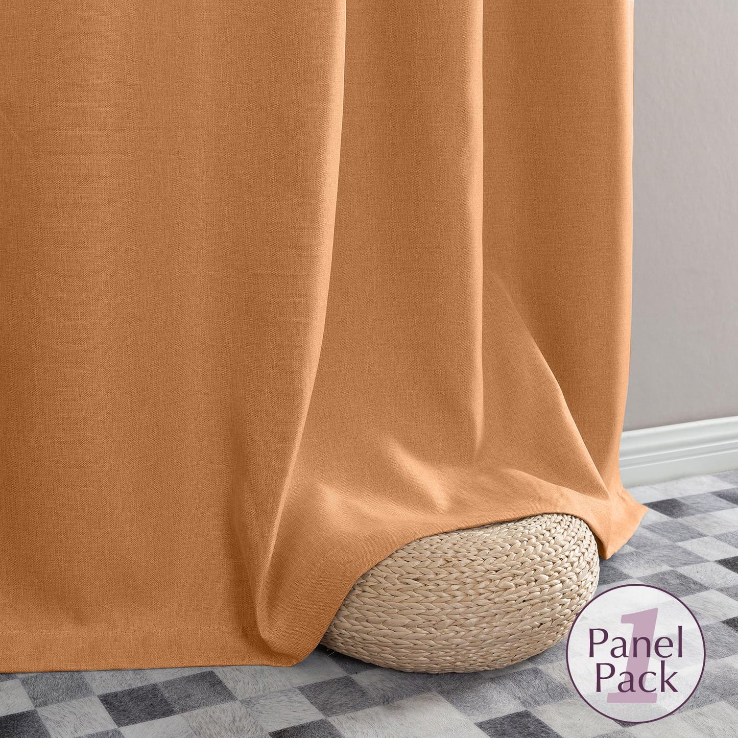 jinchan 70% Blackout Linen Textured Curtain for Living Room Darkening 84 Inch Long Bedroom Curtain Thermal Insulated Curtain Greyish Beige Curtain Grommet Top Window Curtain 1 Panel