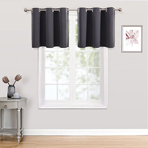 ChrisDowa Grommet Blackout Curtains for Bedroom and Living Room - 2 Panels Set Thermal Insulated Room Darkening Curtains (Dark Grey, 42 x 63 Inch)