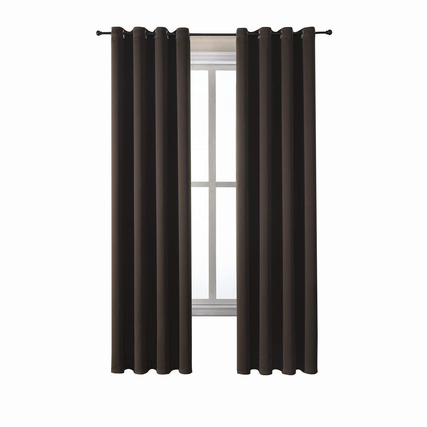 ChrisDowa Grommet Blackout Curtains for Bedroom and Living Room - 2 Panels Set Thermal Insulated Room Darkening Curtains (Dark Grey, 42 x 63 Inch)