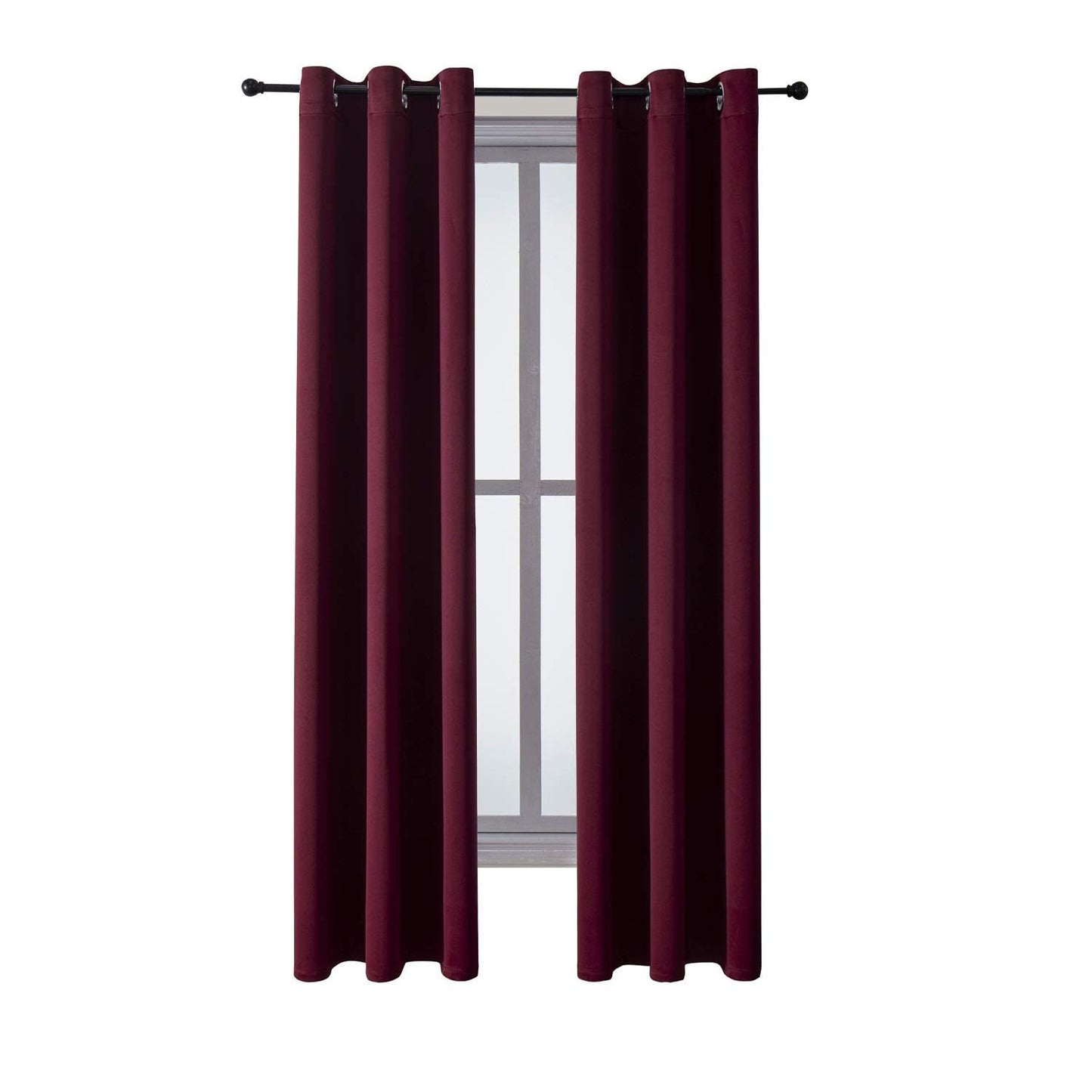 ChrisDowa Grommet Blackout Curtains for Bedroom and Living Room - 2 Panels Set Thermal Insulated Room Darkening Curtains (Dark Grey, 42 x 63 Inch)