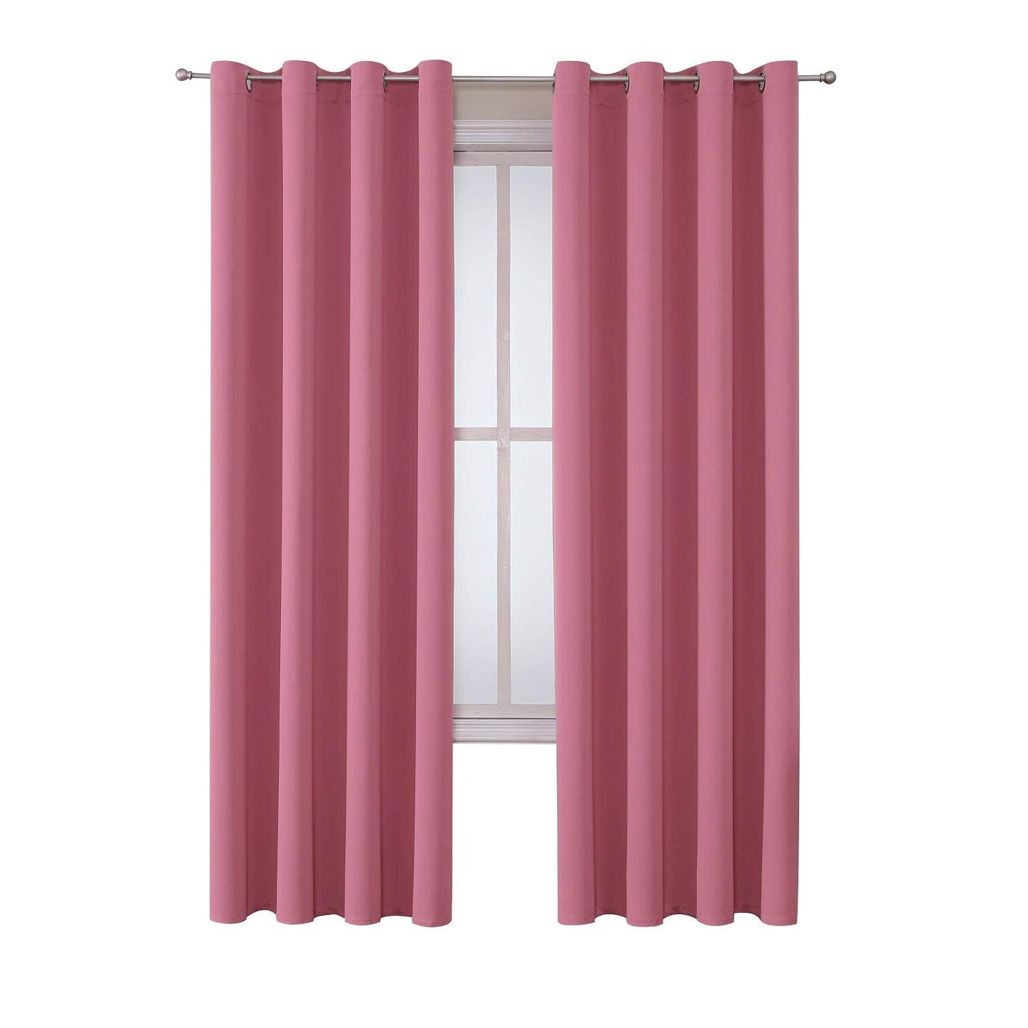 ChrisDowa Grommet Blackout Curtains for Bedroom and Living Room - 2 Panels Set Thermal Insulated Room Darkening Curtains (Dark Grey, 42 x 63 Inch)