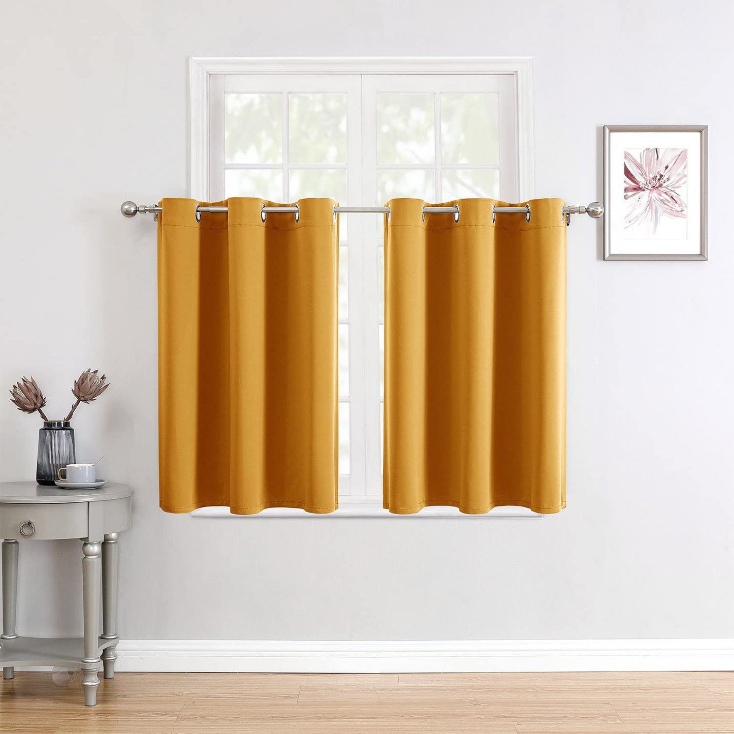 ChrisDowa Grommet Blackout Curtains for Bedroom and Living Room - 2 Panels Set Thermal Insulated Room Darkening Curtains (Dark Grey, 42 x 63 Inch)