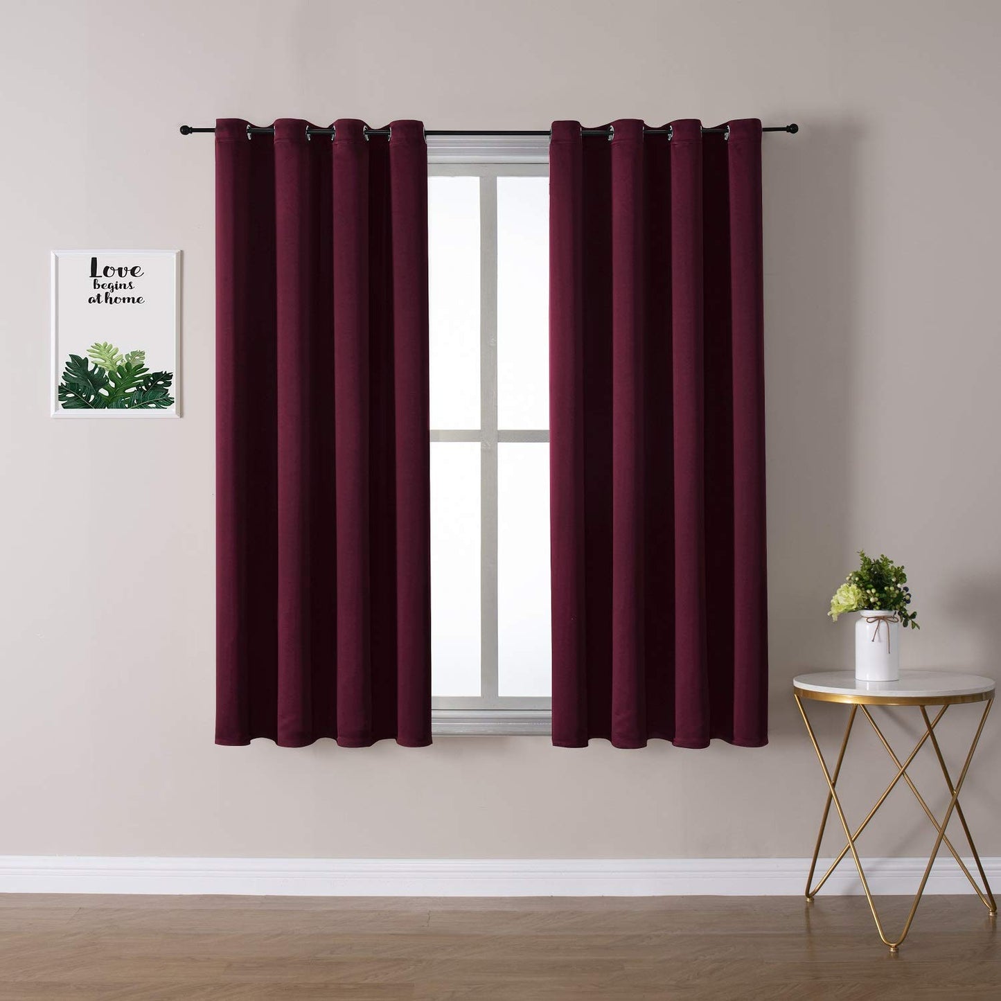 ChrisDowa Grommet Blackout Curtains for Bedroom and Living Room - 2 Panels Set Thermal Insulated Room Darkening Curtains (Dark Grey, 42 x 63 Inch)