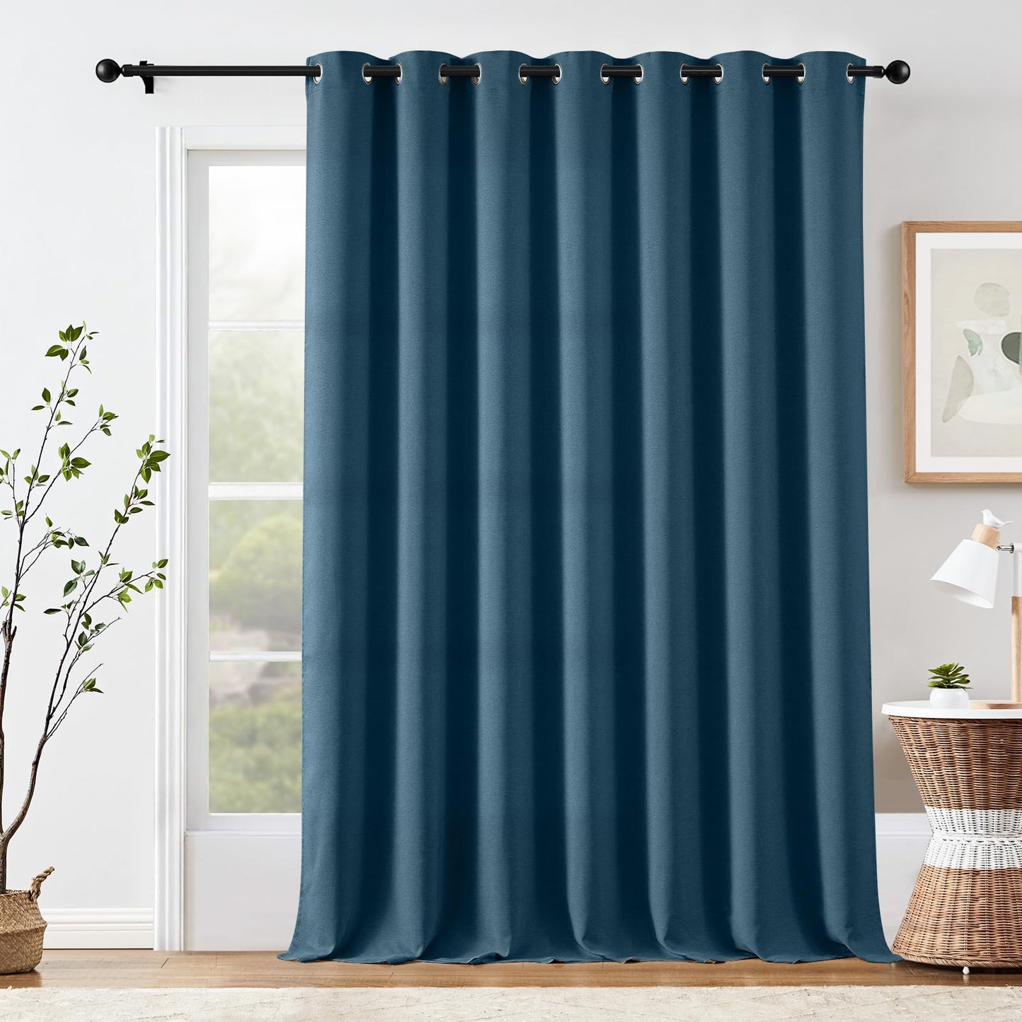 jinchan 70% Blackout Linen Textured Curtain for Living Room Darkening 84 Inch Long Bedroom Curtain Thermal Insulated Curtain Greyish Beige Curtain Grommet Top Window Curtain 1 Panel