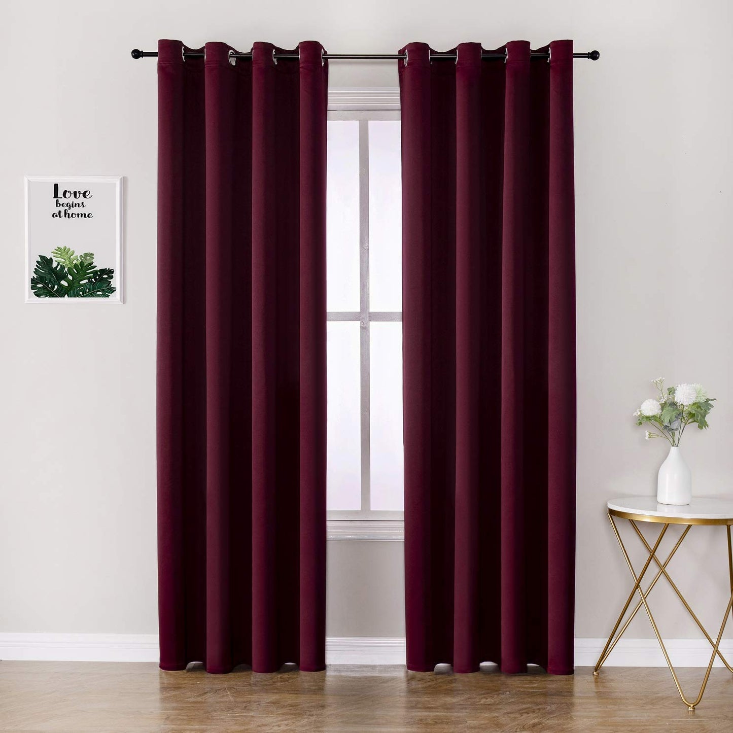 ChrisDowa Grommet Blackout Curtains for Bedroom and Living Room - 2 Panels Set Thermal Insulated Room Darkening Curtains (Dark Grey, 42 x 63 Inch)