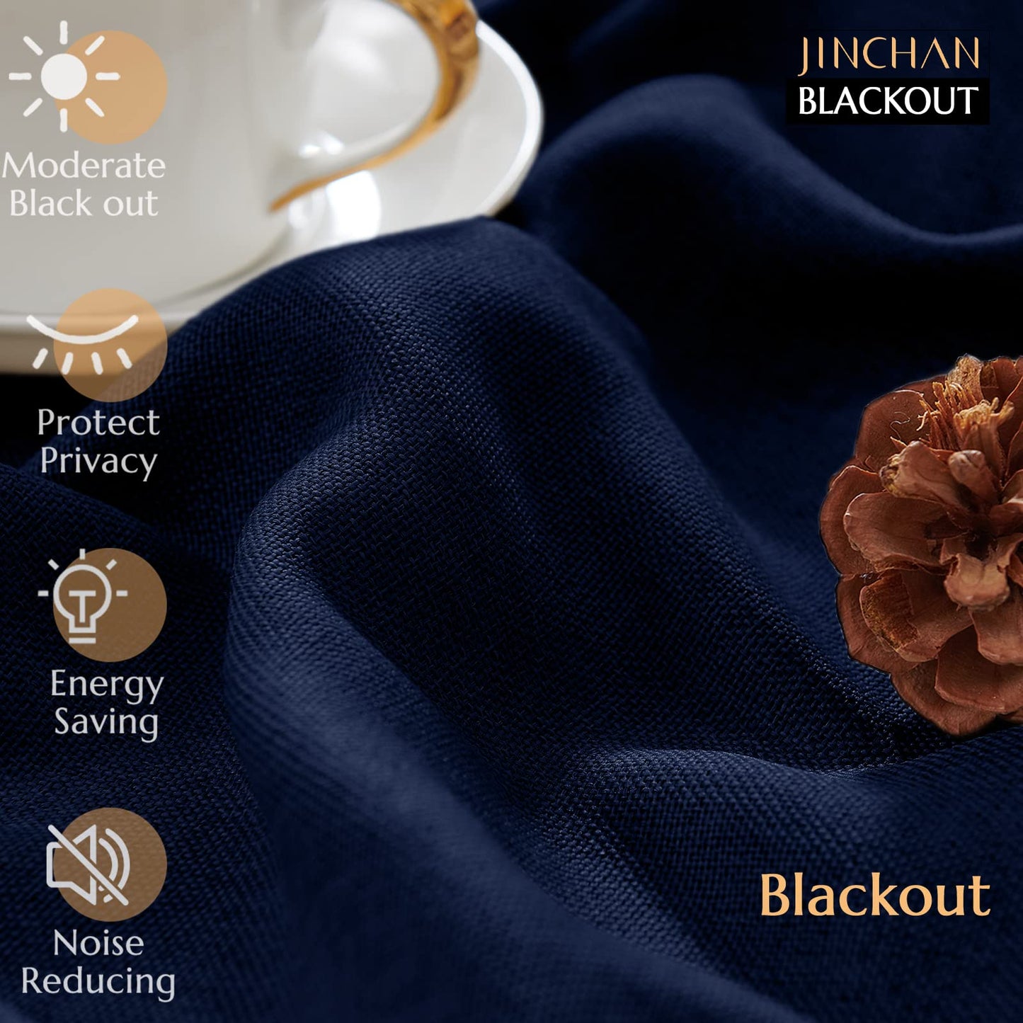 jinchan 70% Blackout Linen Textured Curtain for Living Room Darkening 84 Inch Long Bedroom Curtain Thermal Insulated Curtain Greyish Beige Curtain Grommet Top Window Curtain 1 Panel