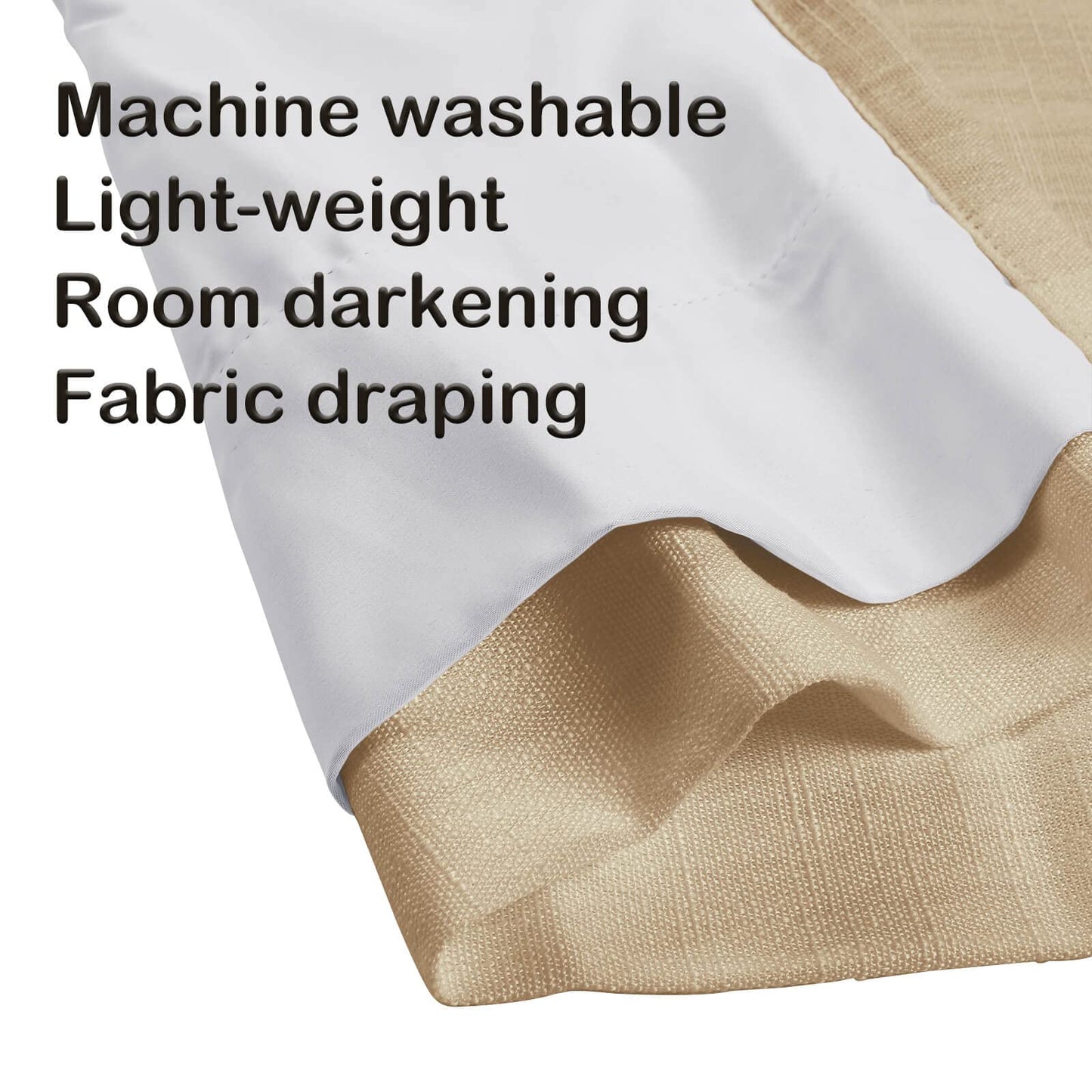 Drapifytex Pinch Pleat Polyester Faux Linen Curtain, 100 Inches Wide by 102 Inches Long, Beige Texture Curtains for Living Room and Bedroom (1 Panel)