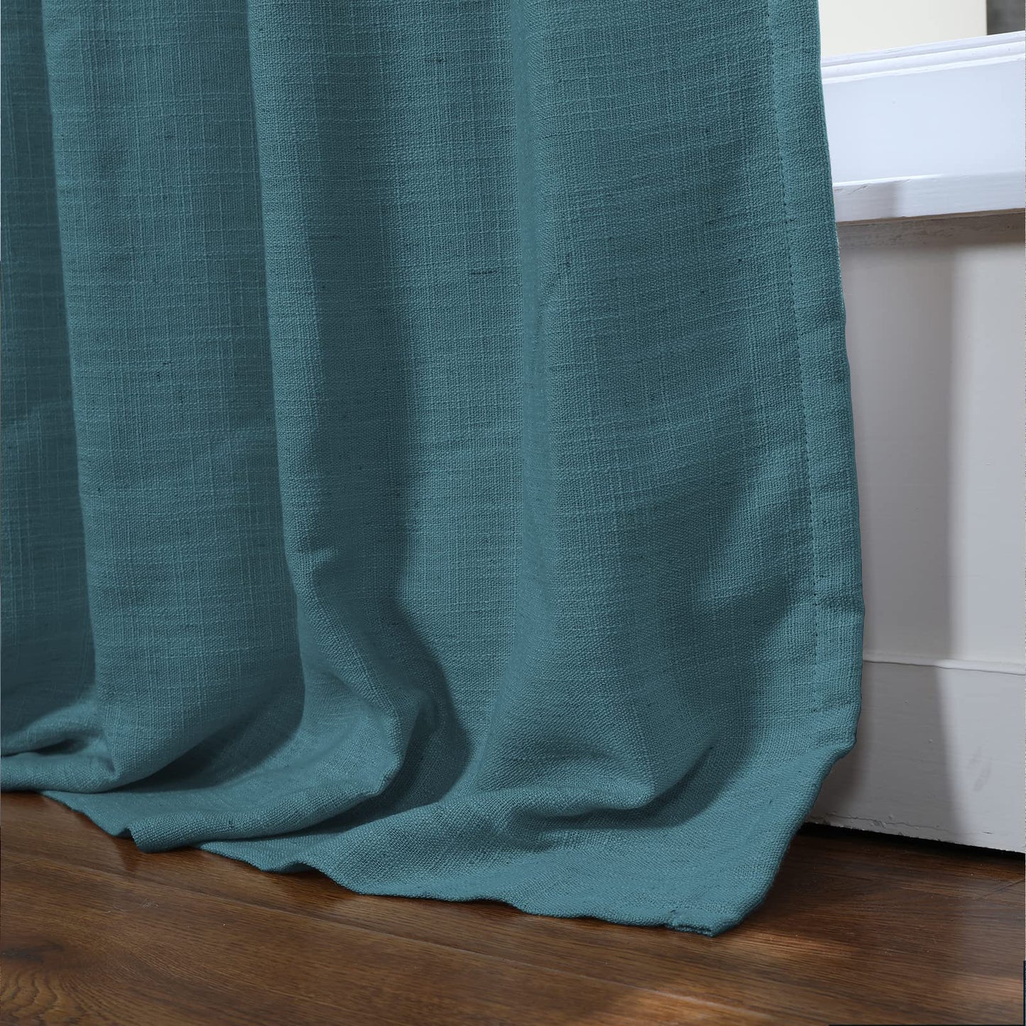 Drapifytex Pinch Pleat Polyester Faux Linen Curtain, 100 Inches Wide by 102 Inches Long, Beige Texture Curtains for Living Room and Bedroom (1 Panel)