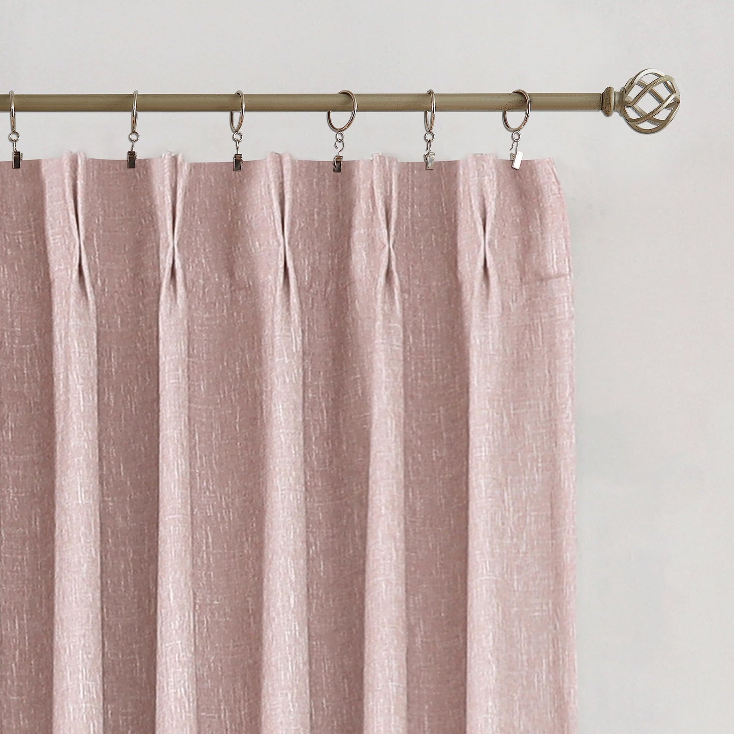 Vision Home Natural Pinch Pleated Full Blackout Curtains Linen Blended Room Darkening Window Curtains 95 inch for Living Room Bedroom Thermal Insulated Pinch Pleat Drapes with Hooks 2 Panel 40"Wx95"L